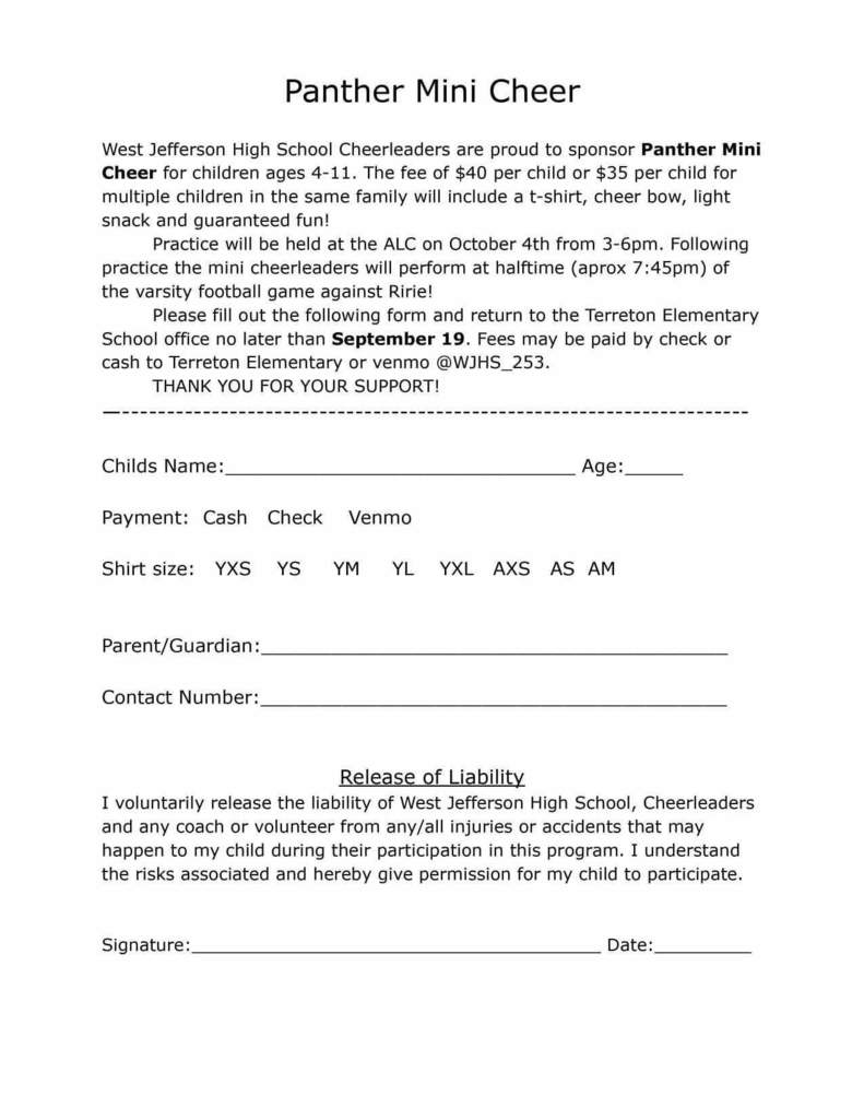 Mini Cheer Camp Sign-up