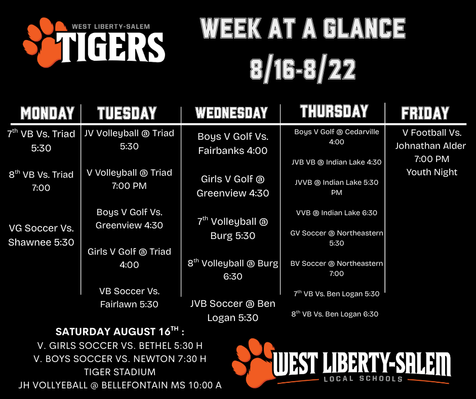 week at a glance
