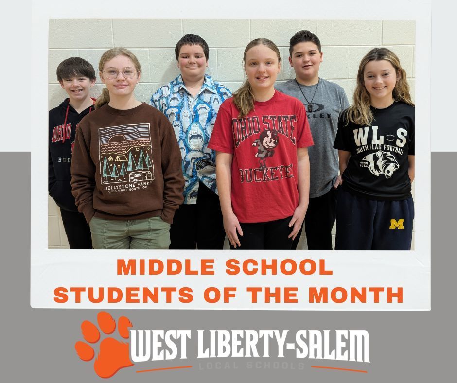 Middle School Students of the Month