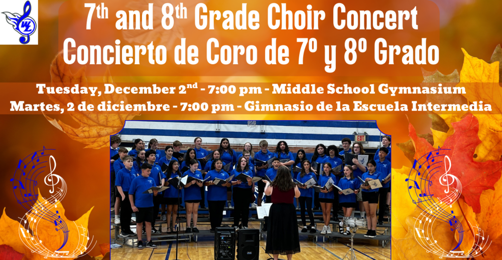 7th and 8th Grade Choir Concert - December 2nd  - 7:00 pm