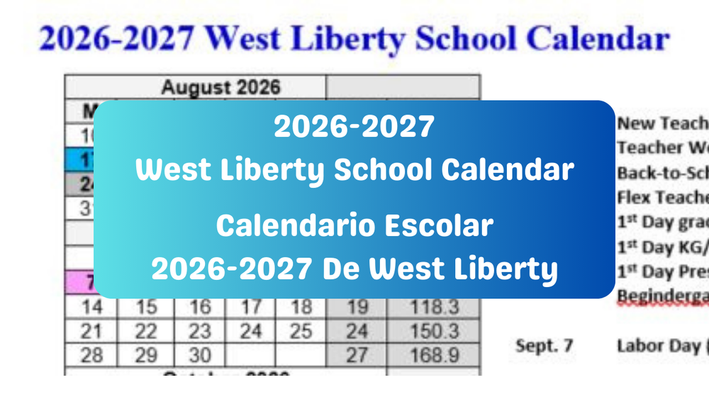 2026-2027 West Liberty School Calendar