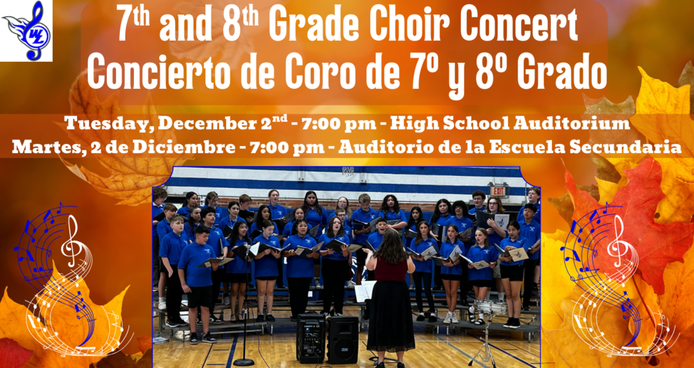7th and 8th Grade Choir Concert - December 2nd  - 7:00 pm