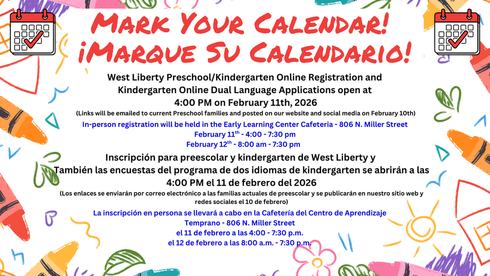 Mark Your Calendar for Preschool/KG Registration on February 11 at 4:00 pm