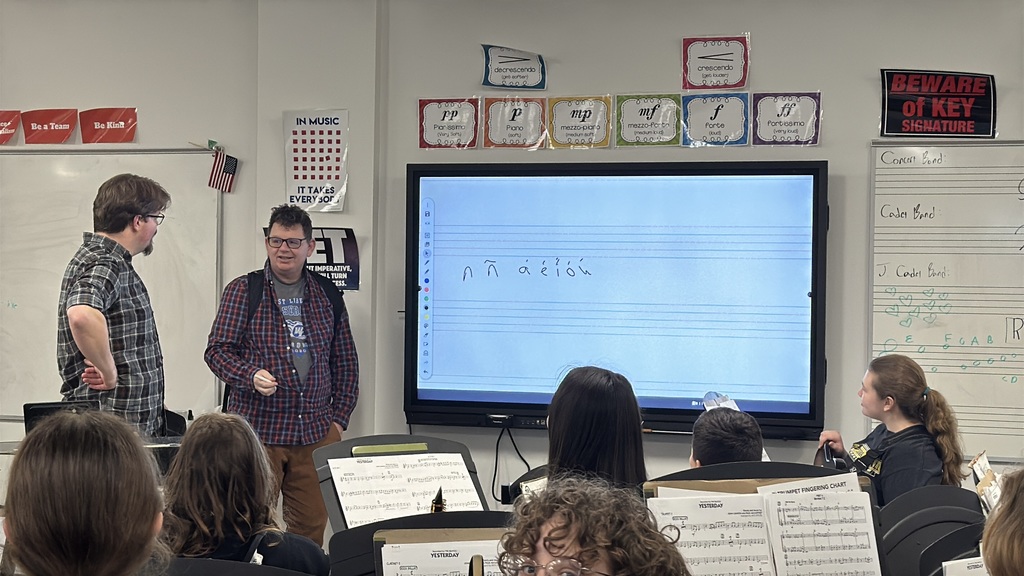 Jazz Band received an impromptu lesson from Sr. Plum to settle a *friendly* debate!