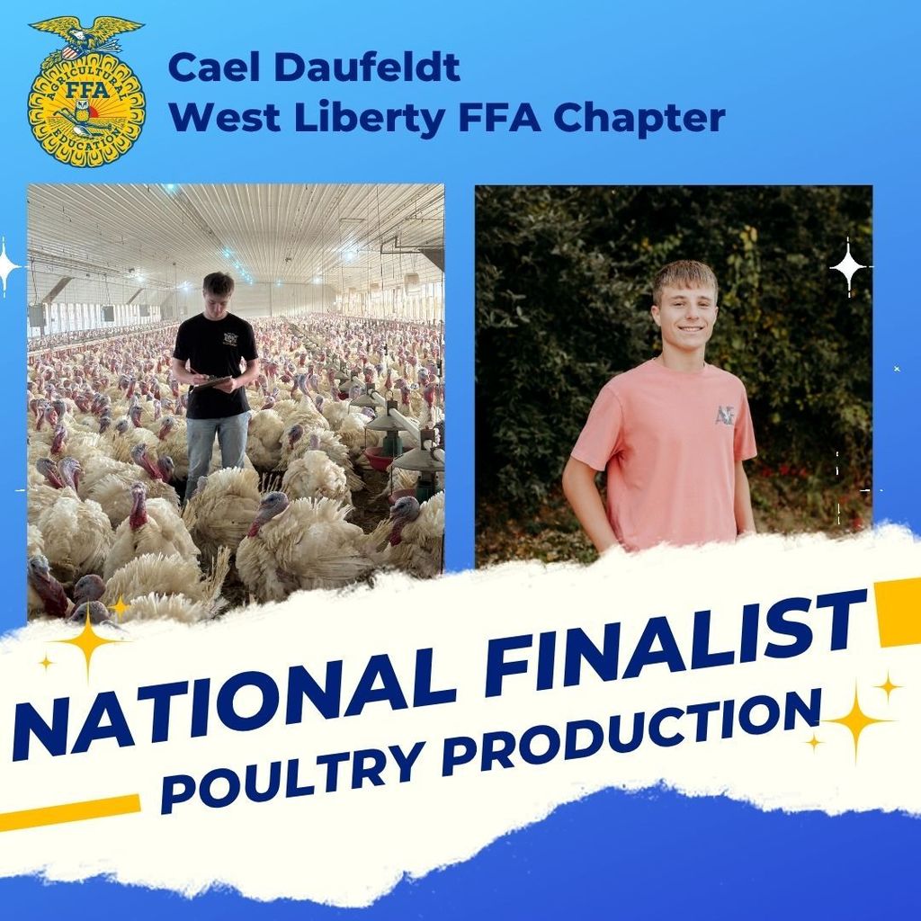 Cael Daufeldt National FFA Finalist for Poultry Production