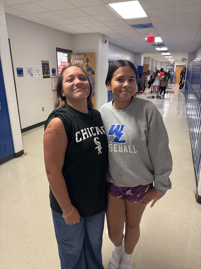 Middle school homecoming dress up day 1: Rhyme without reason! Everyone did great!