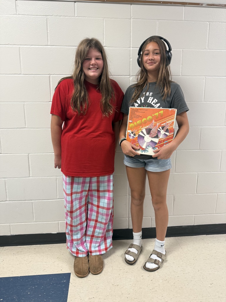 Middle school homecoming dress up day 1: Rhyme without reason! Everyone did great!