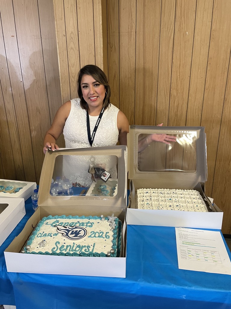 Citlaly Fernandez with the cakes she made for Senior Day