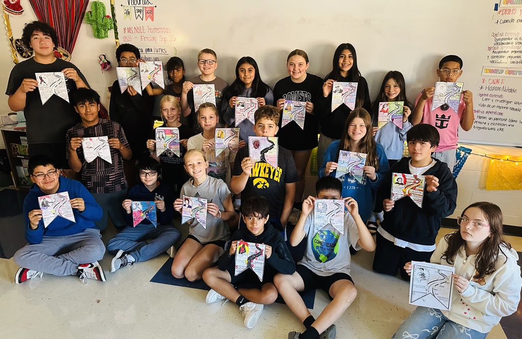Celebrating Hispanic Heritage Month at West Liberty Middle School!  7th grade Spanish World Cultures in Ms. Fernandez’s class, researched about a famous historic Hispanic person and wrote a small biography about them.  Mrs. Putney has decorated our school library and highlighted some great books for students to check out!