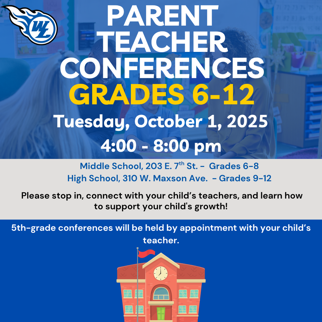 Parent Teacher Conferences for Grades 6-12 - October 1, 2025 from 4:00 - 8:00 pm
