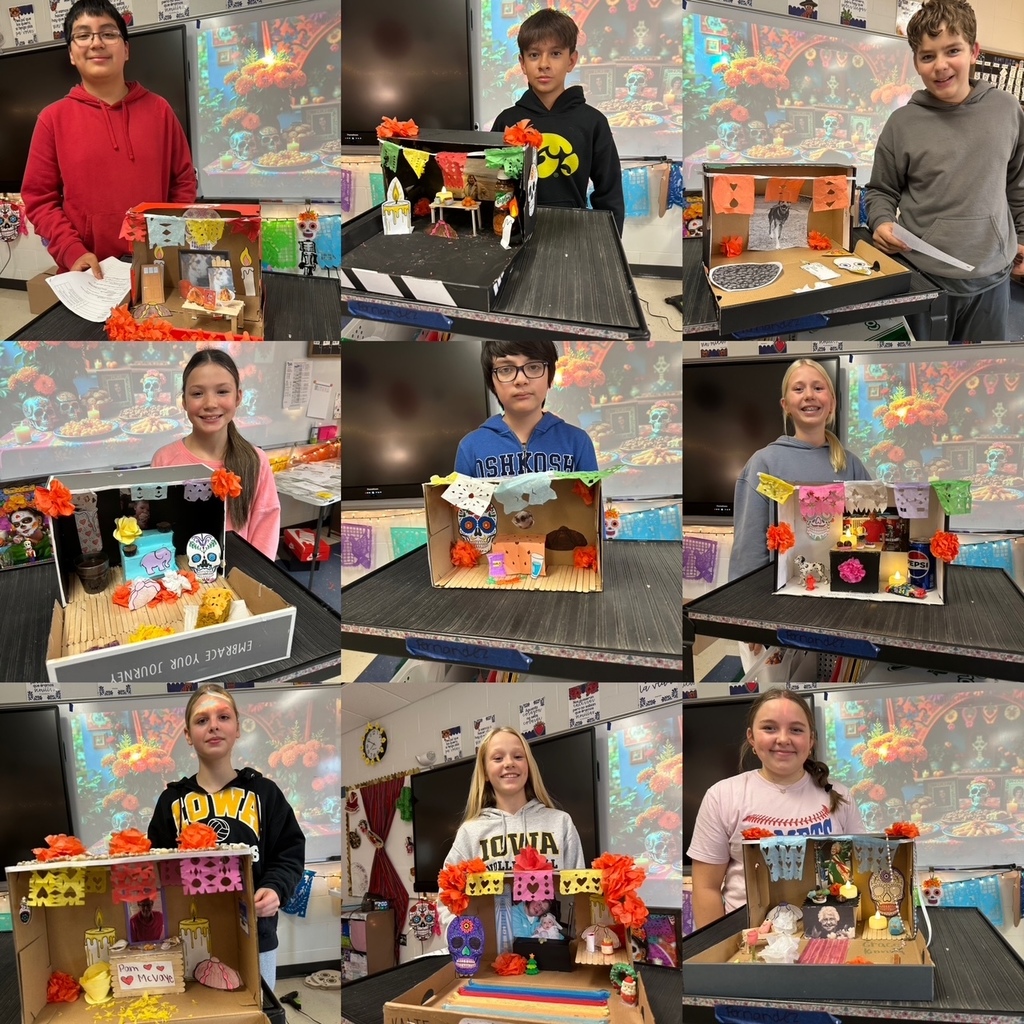 Ms.Fernandez & Mrs.Hart’s 7th grade world cultures classes created ofrendas for their Dia de Los Muertos unit! Students chose between a family member, a famous person or a beloved pet to dedicate their ofrendas to.