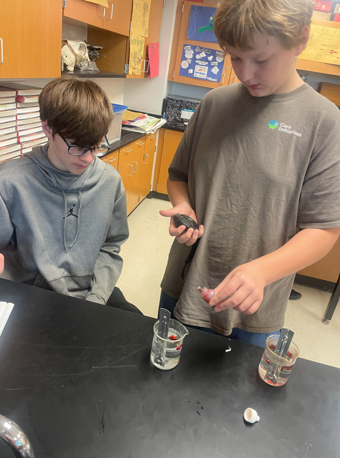 8th graders working on their weather unit introduction!