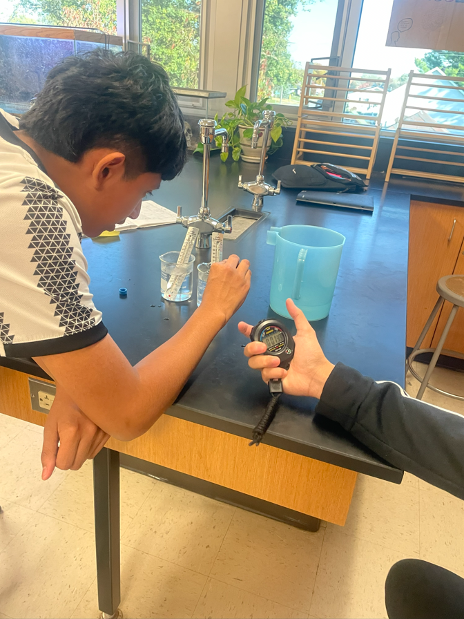 8th graders working on their weather unit introduction!