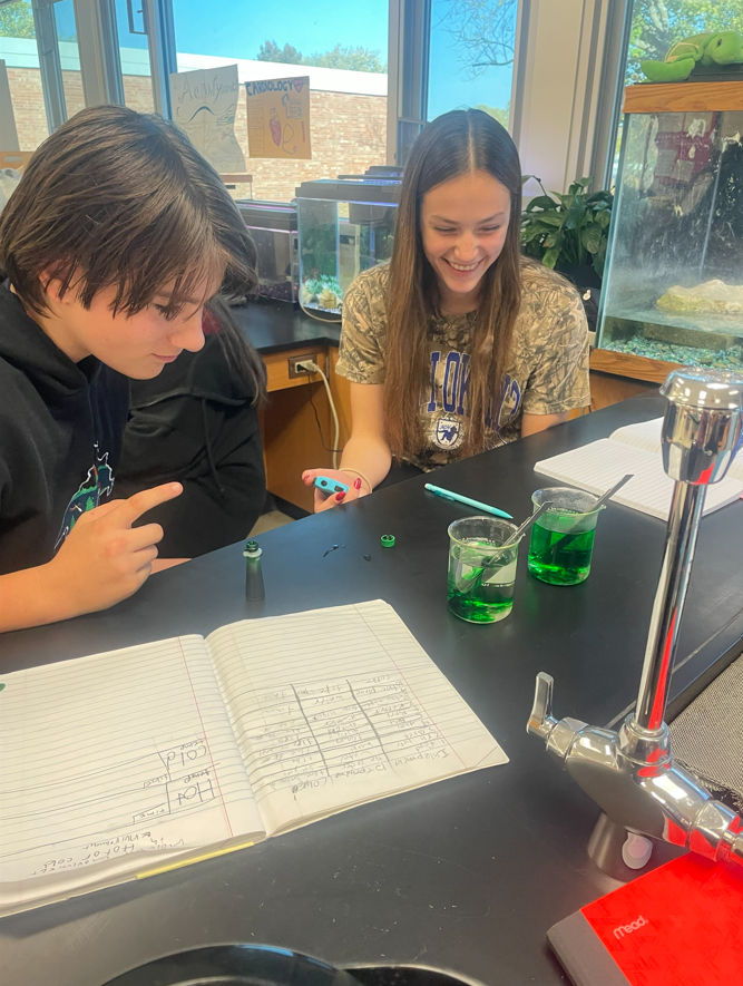 8th graders working on their weather unit introduction!