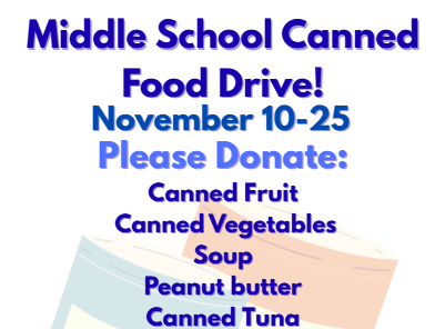 Food drive Nov 10-25!