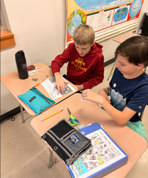 Mrs. Hart's 6th Grade World Cultures classes constructed their own dice and played each other in the oldest board game ever, The Royal Game of Ur invented by the Mesopotamians.