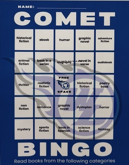 The middle school library team designed a reading initiative to introduce students to different book genres and encourage reading. Since launching, we have had 100 middle school students and staff partake in starting a BINGO card! Middle school students and staff interested, please see Mrs. Putney for more information. Happy reading!