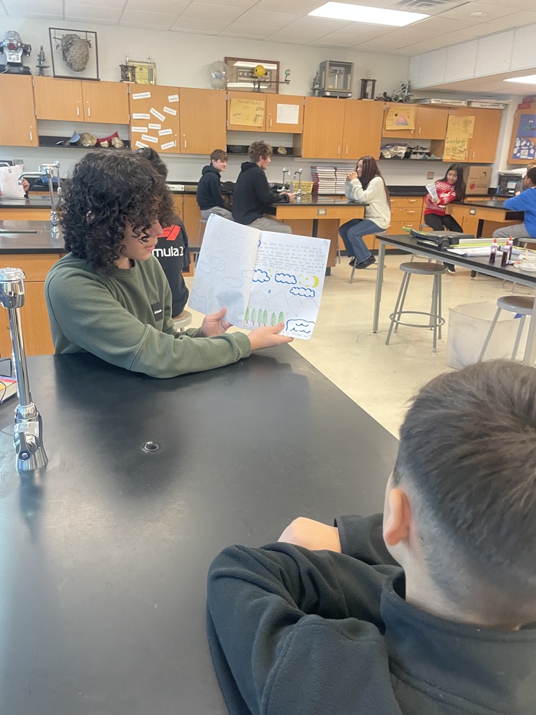 8th grade science students enjoyed reading their "I Am A Water Molecule" books to 5th and 6th graders this week!