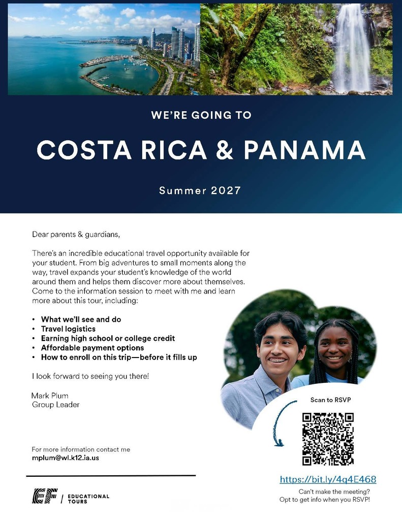 Costa Rica & Panama Summer of 2027 Flyer