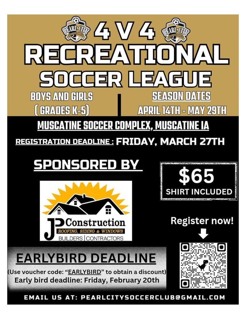 Pearl City 2026 Soccer Registration flyer - English