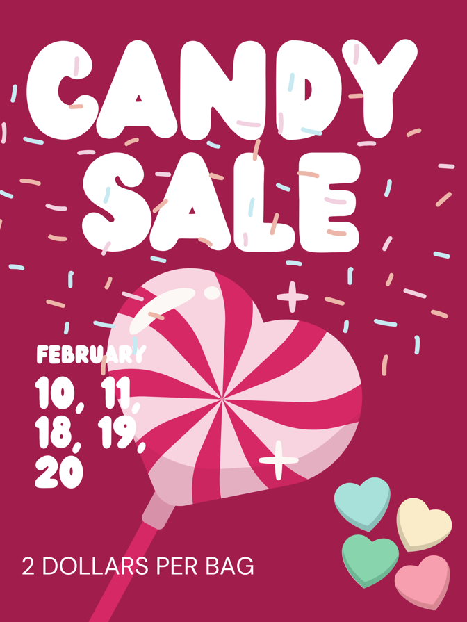 The Middle School Student Council is hosting their annual candy sale to raise funds for student council activities and student involvement! Candy bags will be sold to students during lunch periods on February 10-11, and 18-20.