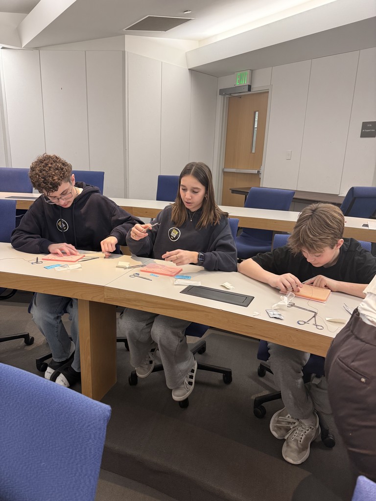 8th grade students worked with Iowa PA students to learn how to give stitches and also got to look at their own DNA and bacteria. 