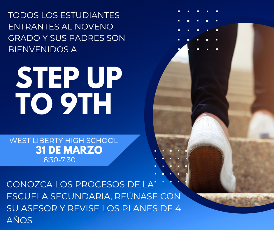 Step Up To 9th Grade March 31st 6:30 - 7:30 pm -Spanish