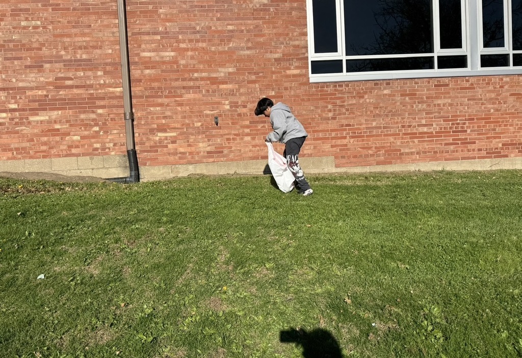 Happy Earth Day! Members from the Middle School Student Council picked up trash around our school and the park nearby.