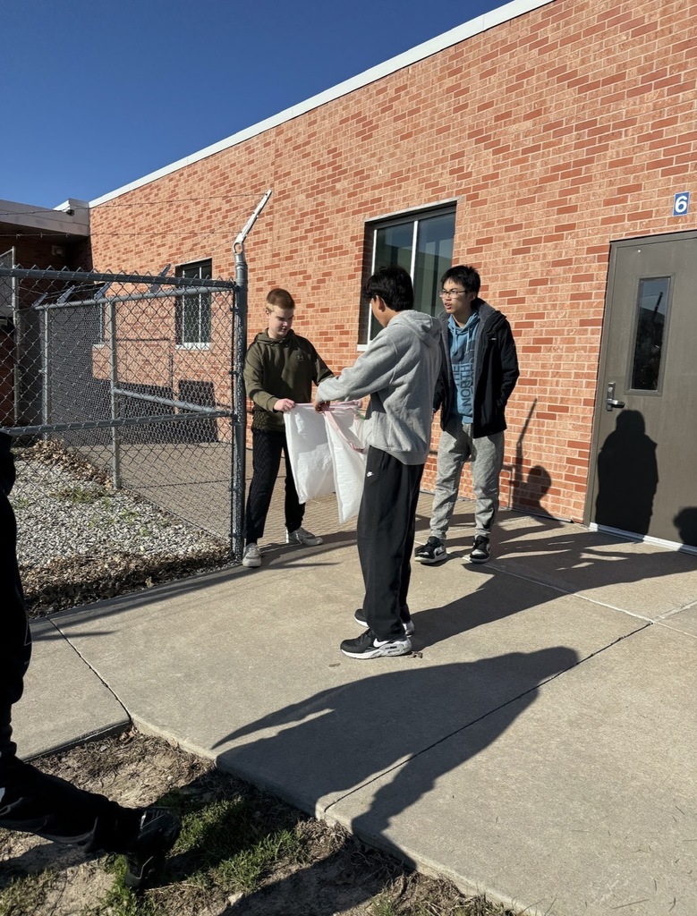 Happy Earth Day! Members from the Middle School Student Council picked up trash around our school and the park nearby.
