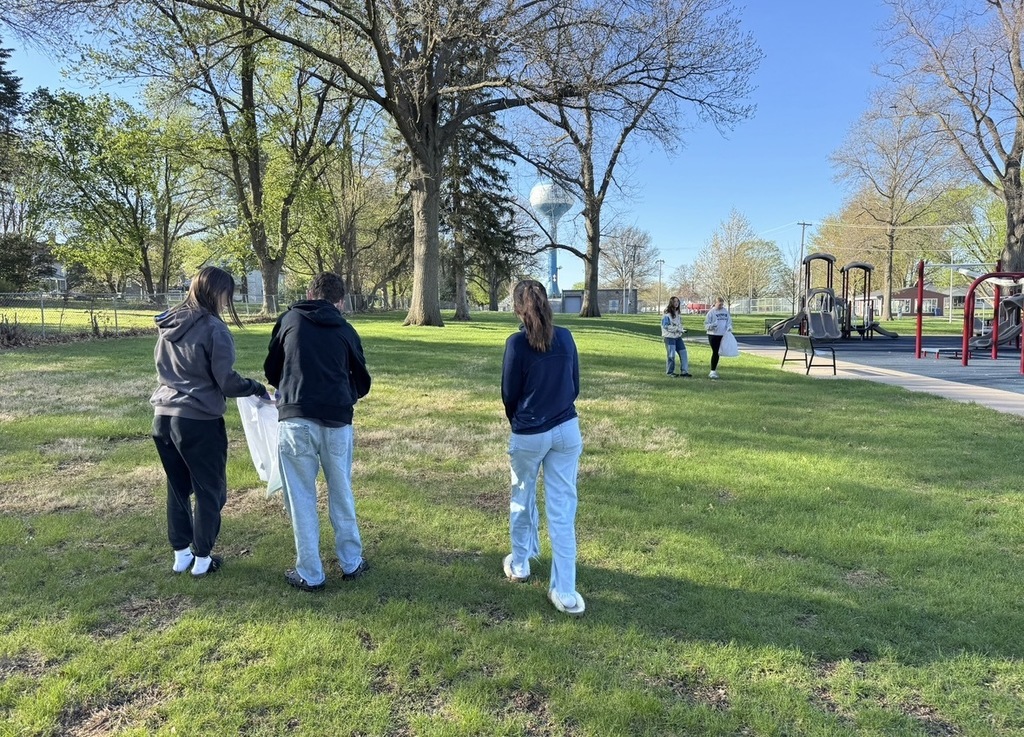 Happy Earth Day! Members from the Middle School Student Council picked up trash around our school and the park nearby.