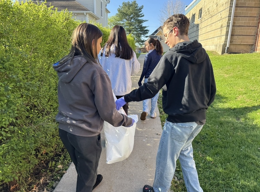 Happy Earth Day! Members from the Middle School Student Council picked up trash around our school and the park nearby.
