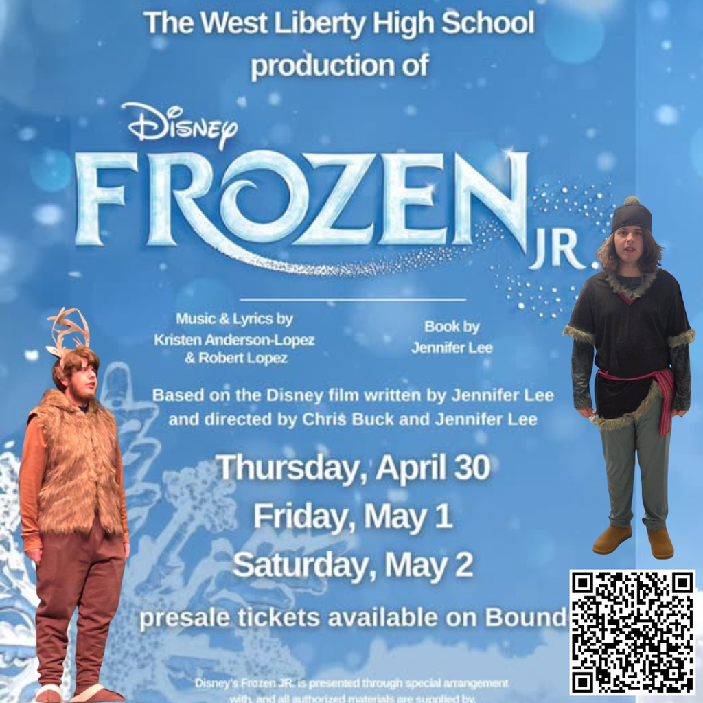 Frozen Jr. - A West Liberty High School Production featuring Sven and Kristoff in costume