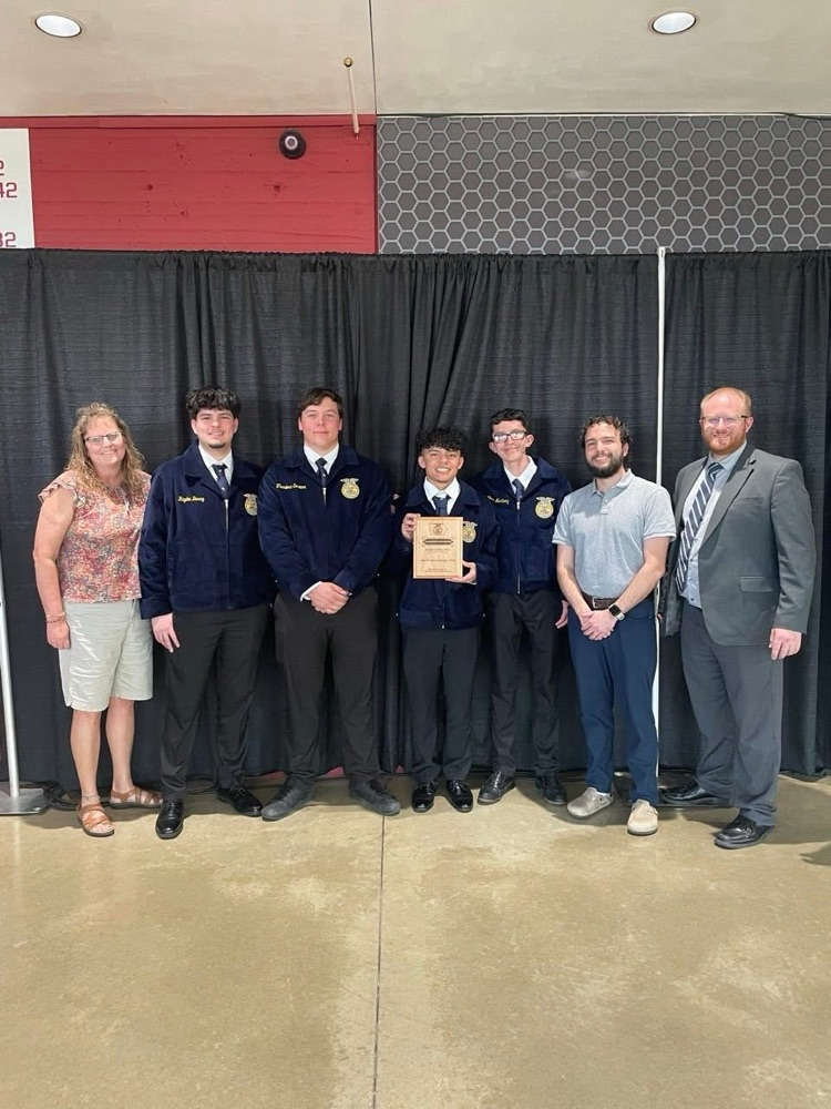 Ag Biotechnology State Champions with Mr. Morris, Ms. Martinez, and Mr. Mortensen