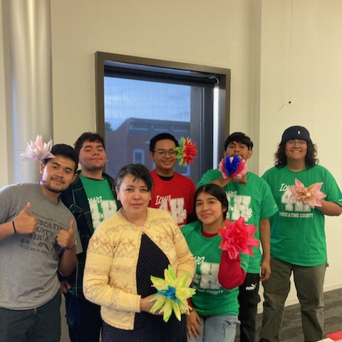 WLHS students show off their crafted flowers