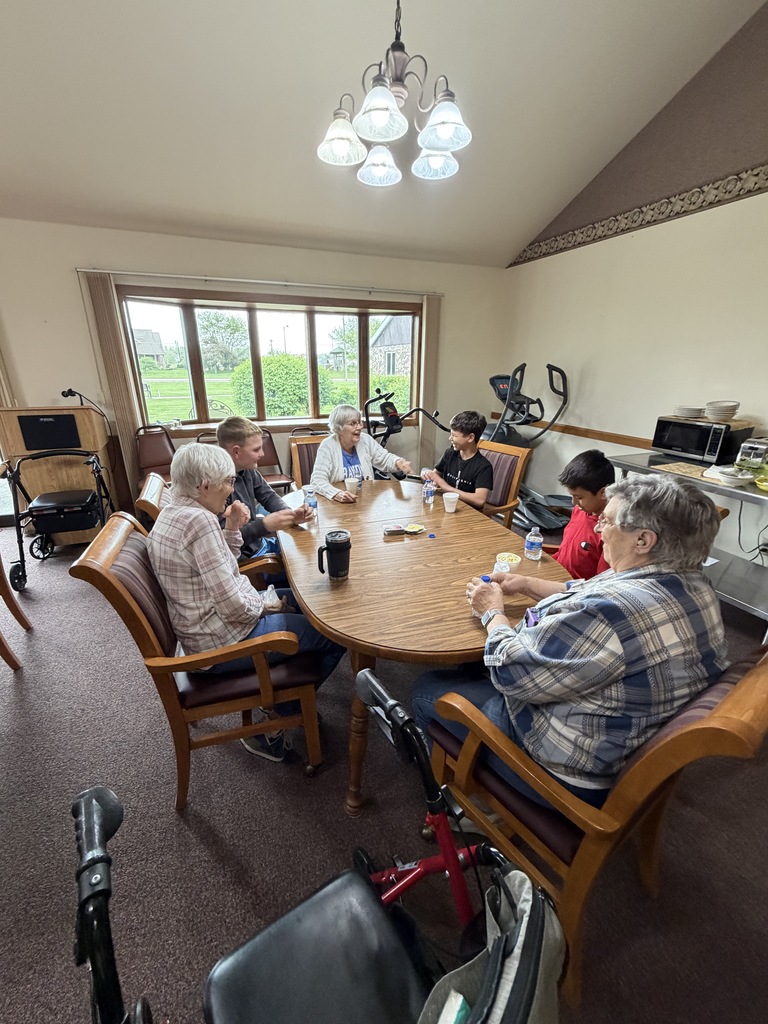 Mrs. Henderson's TAG students visited Simpson Home Independent Living Facility, where students and residents had time for visiting and learning about each other, playing Uno, and enjoying good company! 