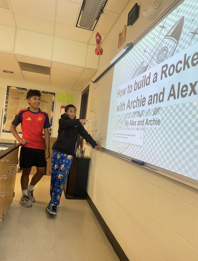 8th graders ending the school year with their rocket engineering analytical presentations. It was a blast!