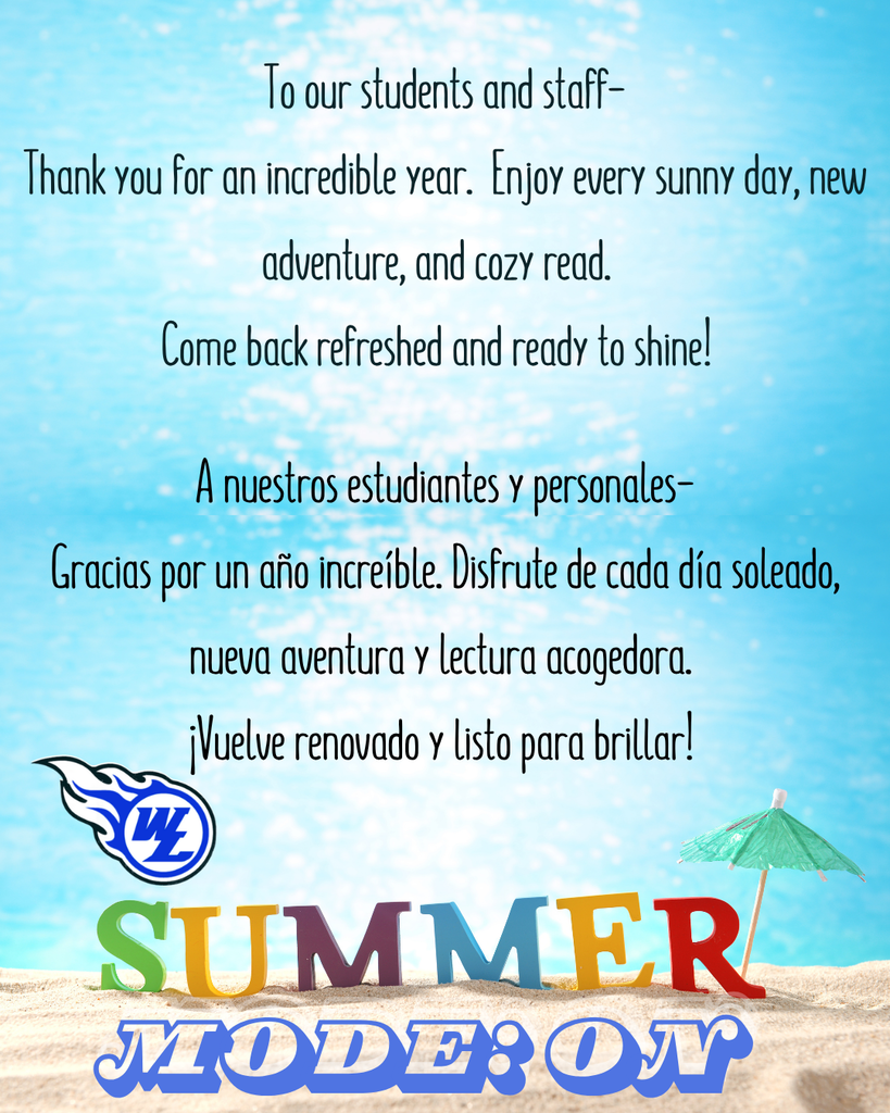 Thank you for a great year Students and Staff!  Have a great summer!