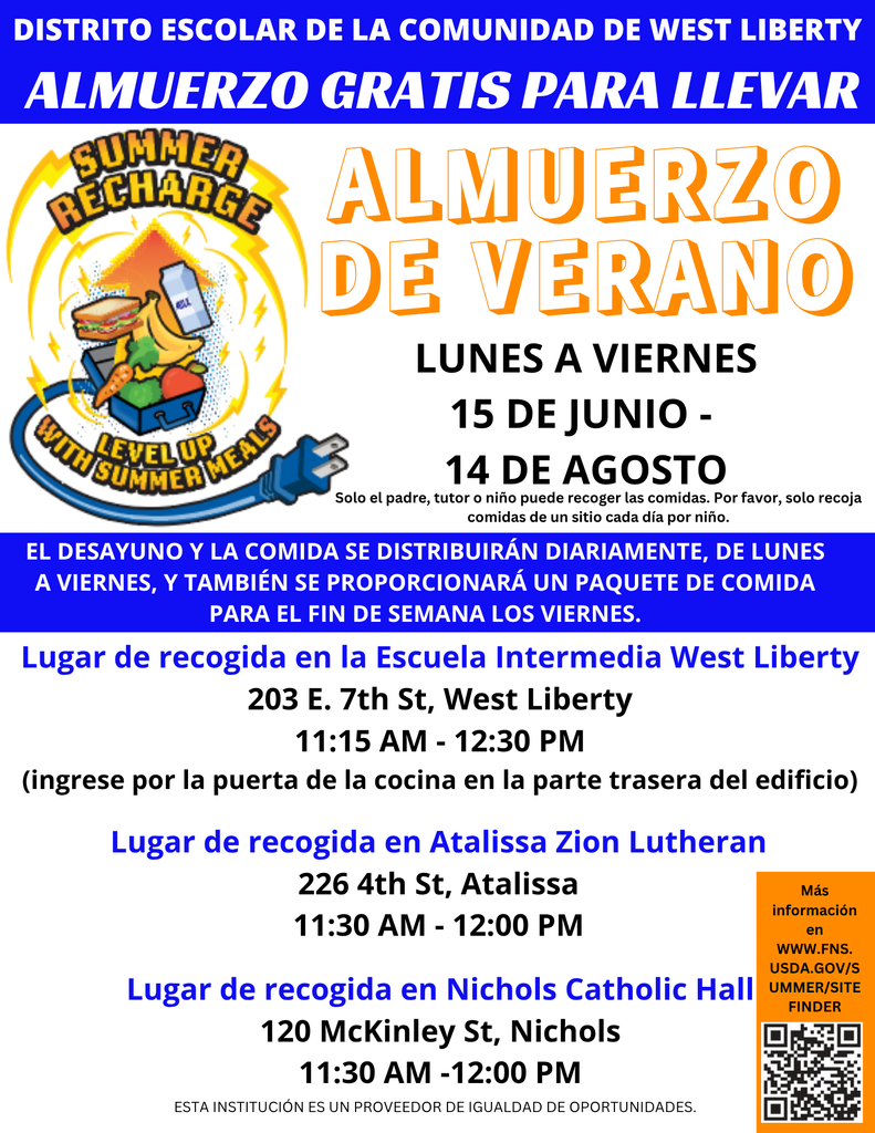 2026 Summer Meal Flyer Spanish
