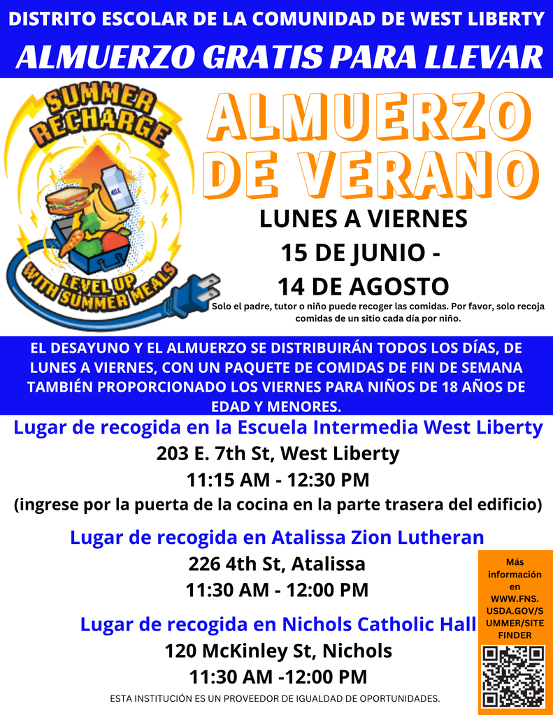 2025 Summer Lunch Flyer - Spanish