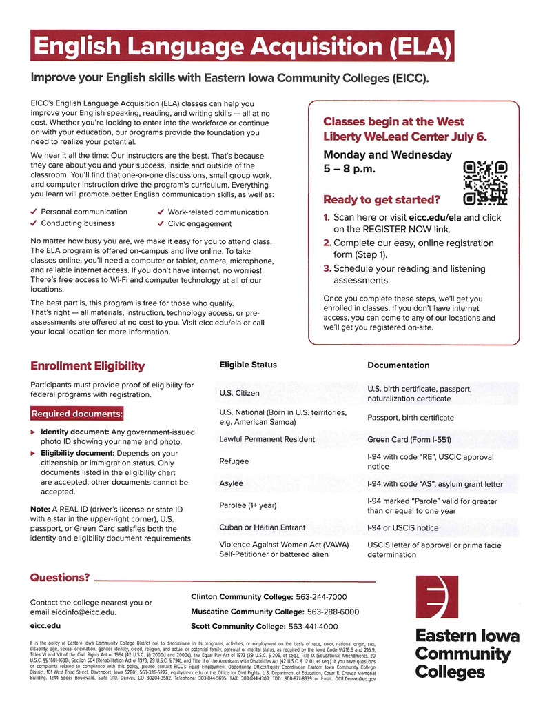 English Language Acquisition Flyer 2026 - English