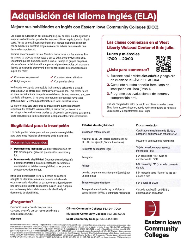 English Language Acquisition Flyer - Spanish