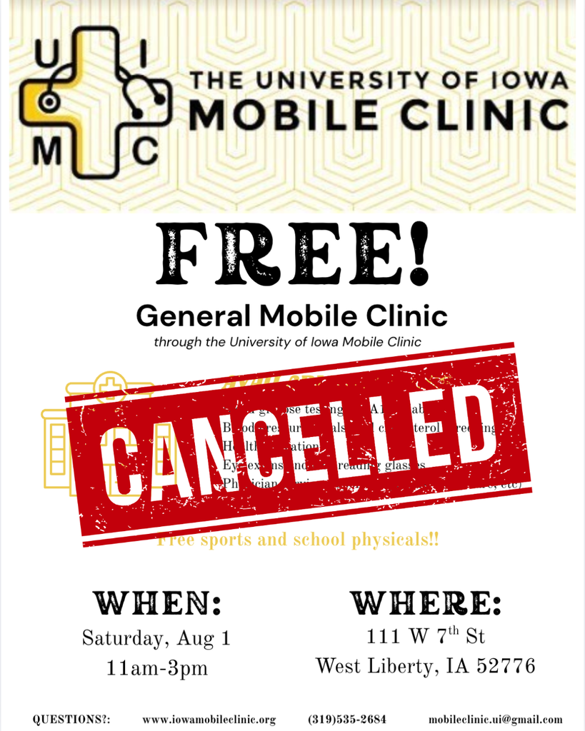 August 1st Mobile Clinic Canceled