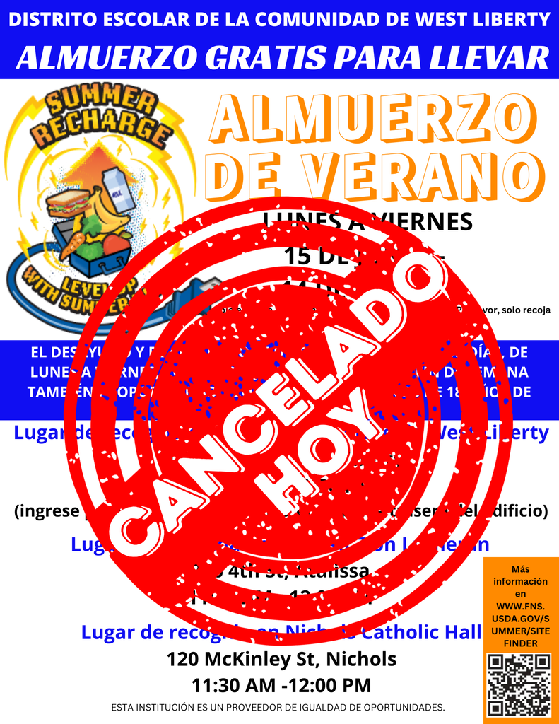 Almuerzo de Verano Cancelado Hoy 12 de Agosto