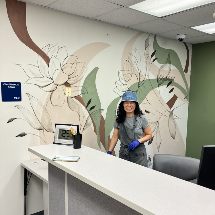 Sun Hee Oberfoell with her mural