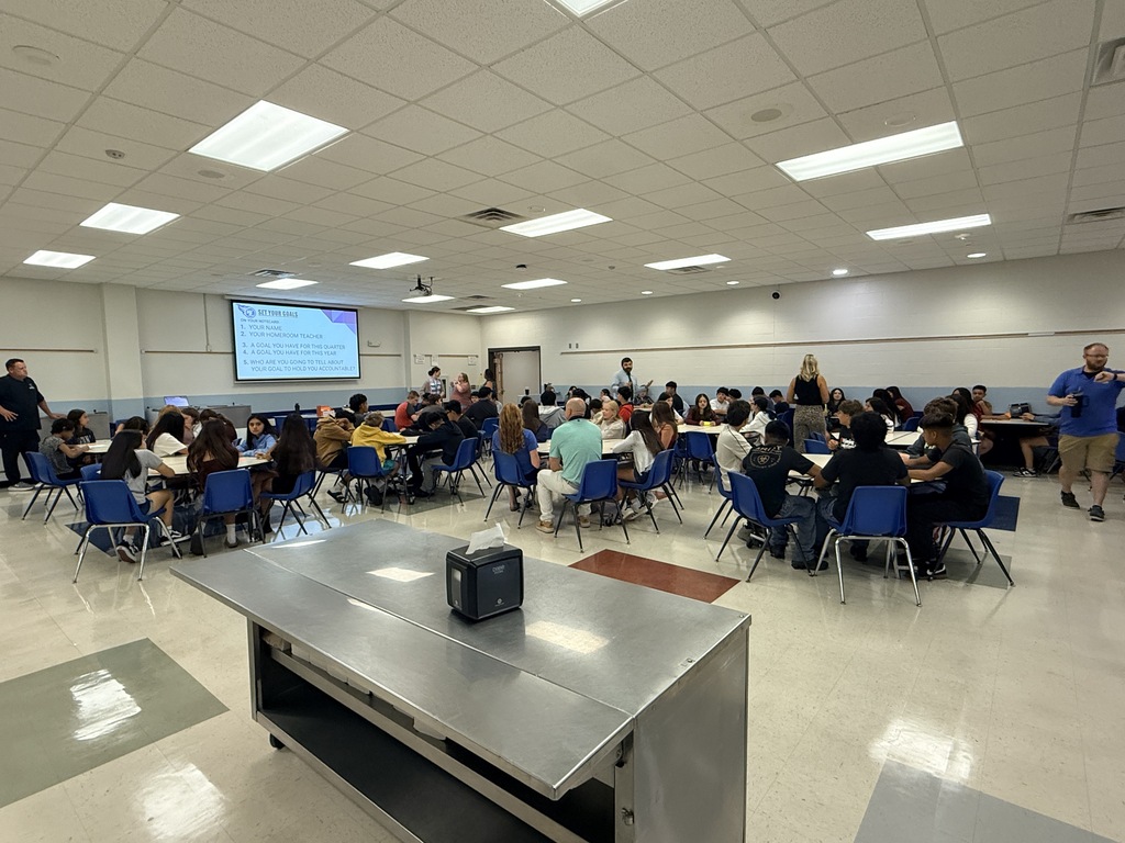 8th grade students goal setting in the middle school cafeteria