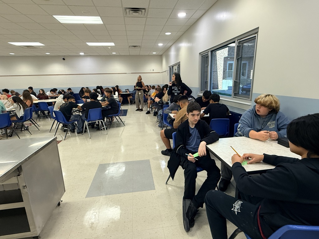 8th grade students goal setting in the middle school cafeteria