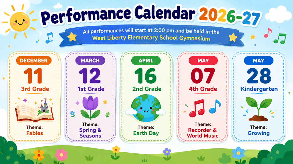2026-27 West Liberty Elementary Performance Calendar