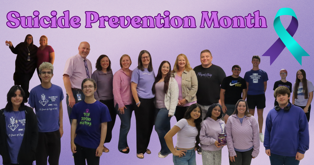 staff and students wearing purple