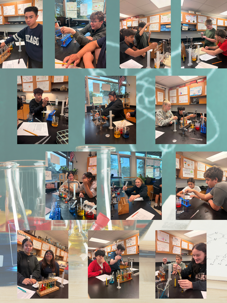 8th graders practicing their accuracy and precision with liquid volume!