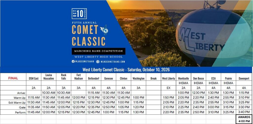 2026 Comet Classic Schedule